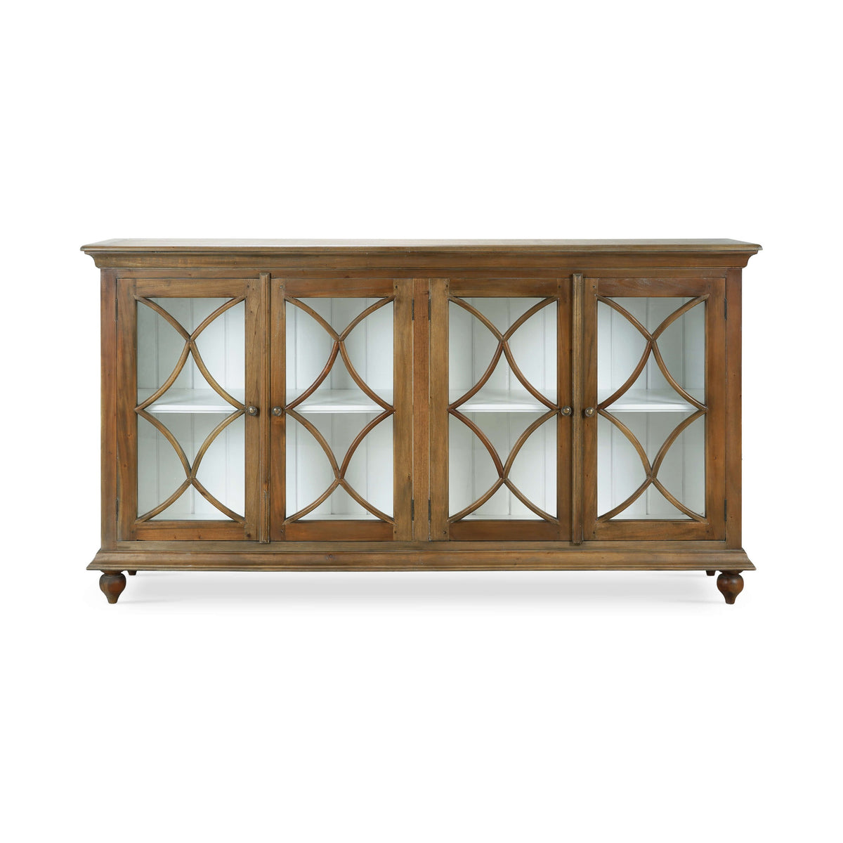 Hamilton 4 Door Buffet in Straw Wash w/ Architectural White Interior