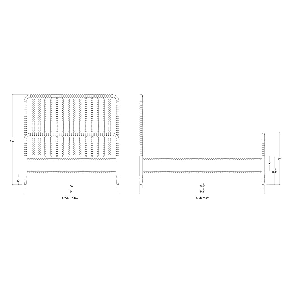 Cholet Bed Queen in Architectural White
