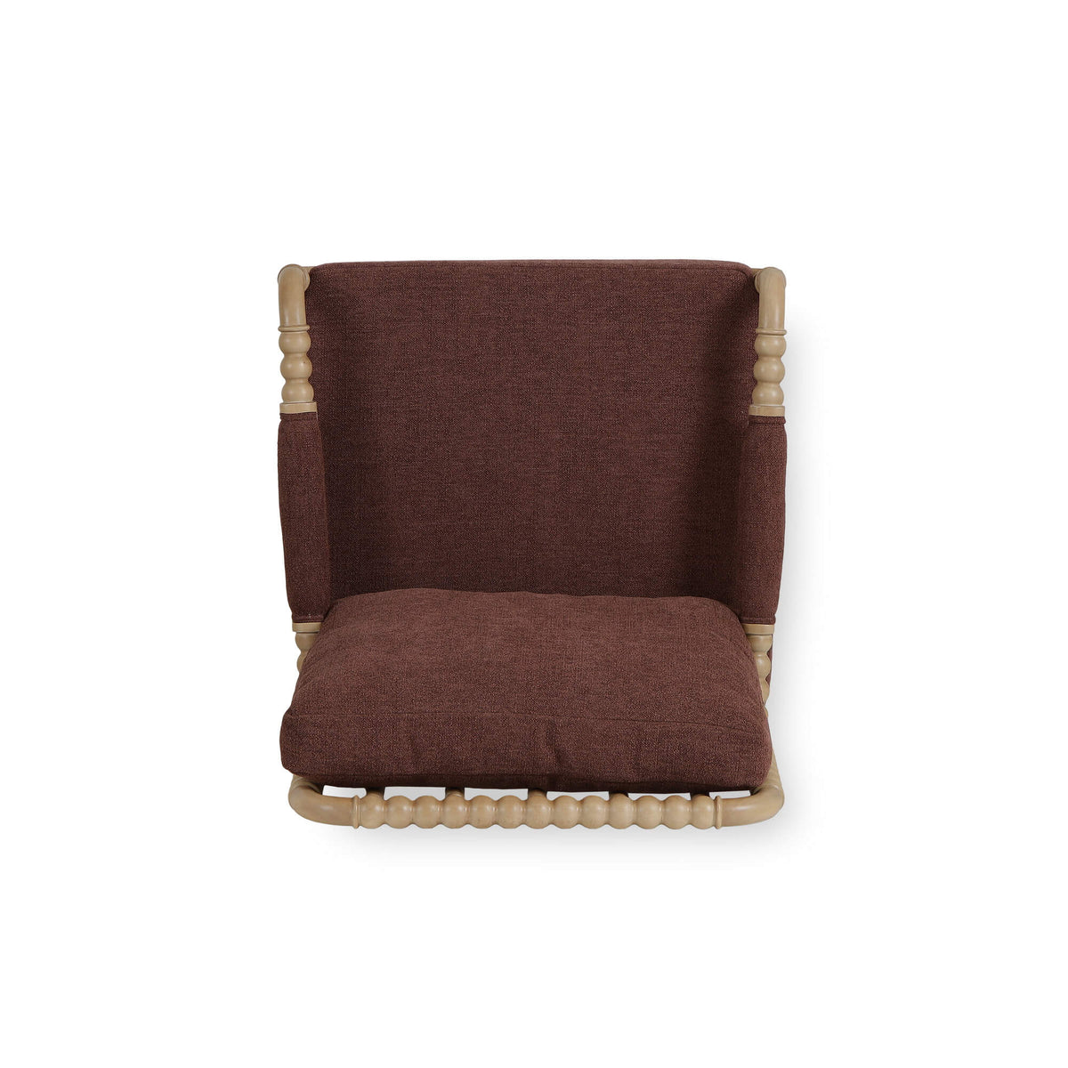 Cholet Arm Chair in Fruitwood w/ Chestnut Brown Chenille Performance Fabric