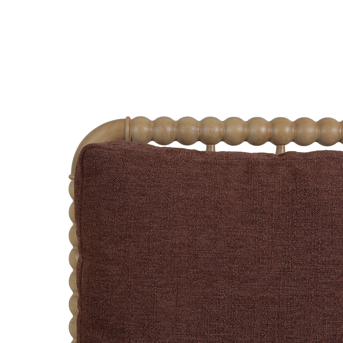 Cholet Arm Chair in Fruitwood w/ Chestnut Brown Chenille Performance Fabric