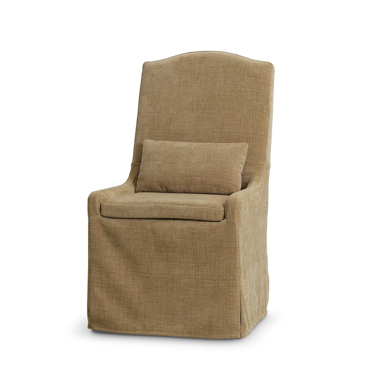 Sierra Slipcovered Dining Chair w/ Castors w/ Thames French Yellow Performance Fabric