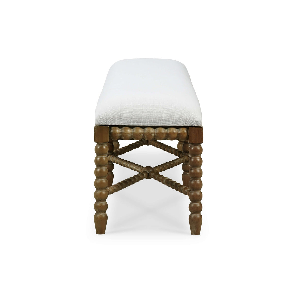 Cholet Bench Medium in Straw Wash w/ Arctic White Performance Fabric