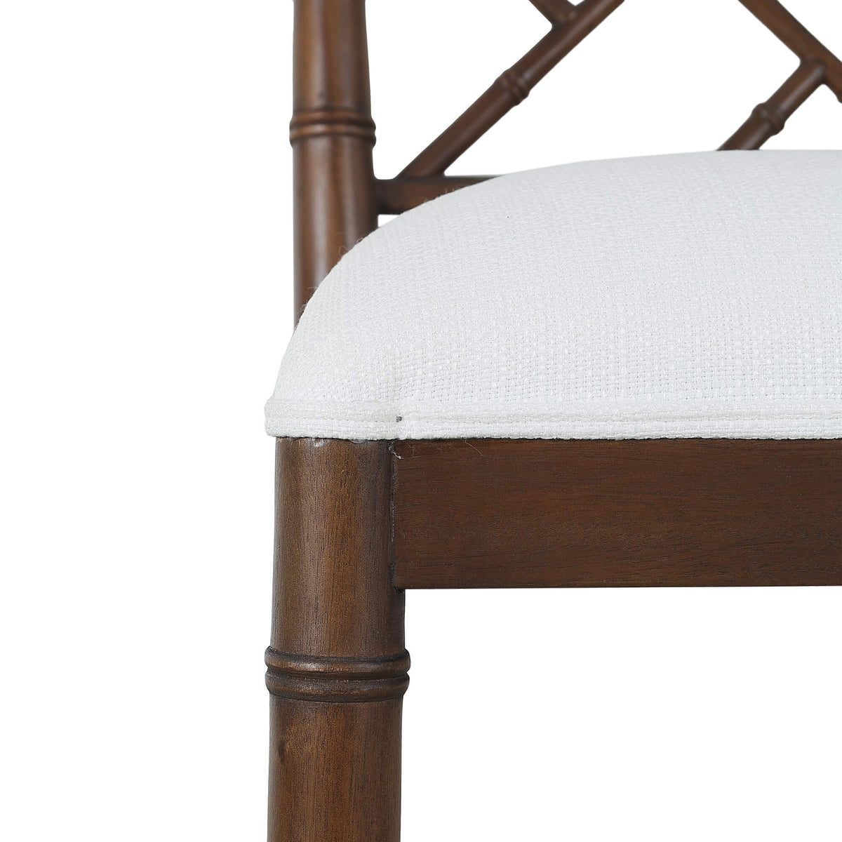 Martinique Counter Stool in Walnut w/ Arctic White Performance Fabric