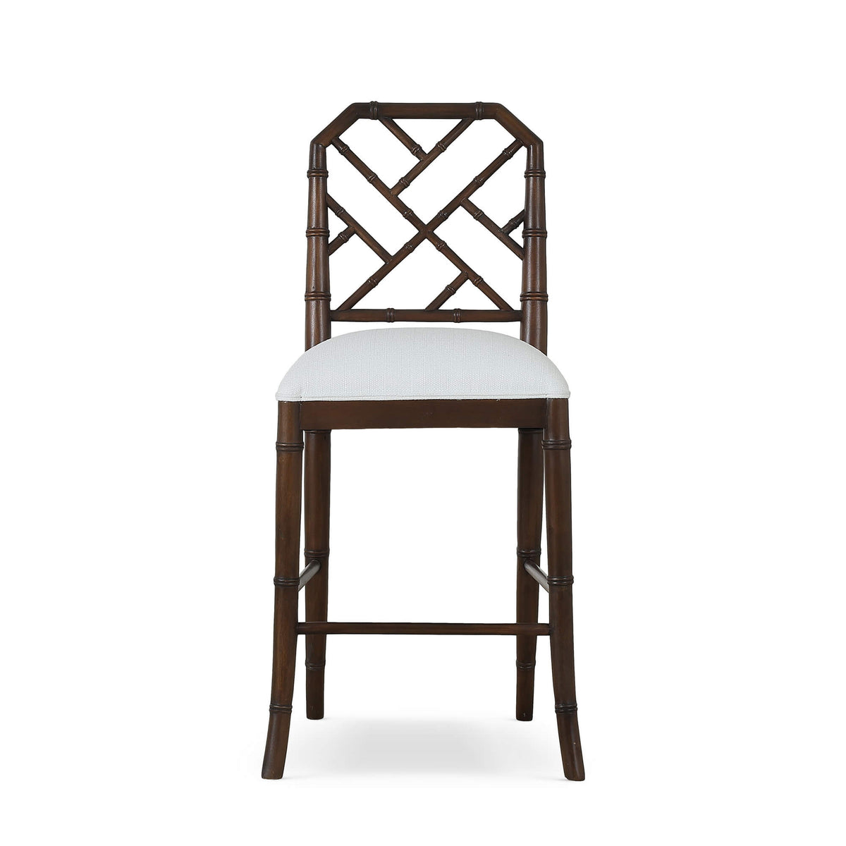 Martinique Counter Stool in Walnut w/ Arctic White Performance Fabric