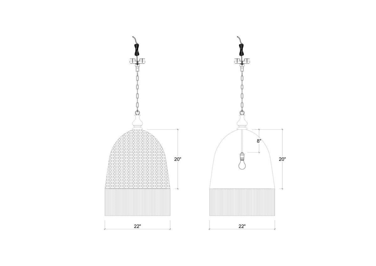 Verdon Small Knitted Pendant in Natural