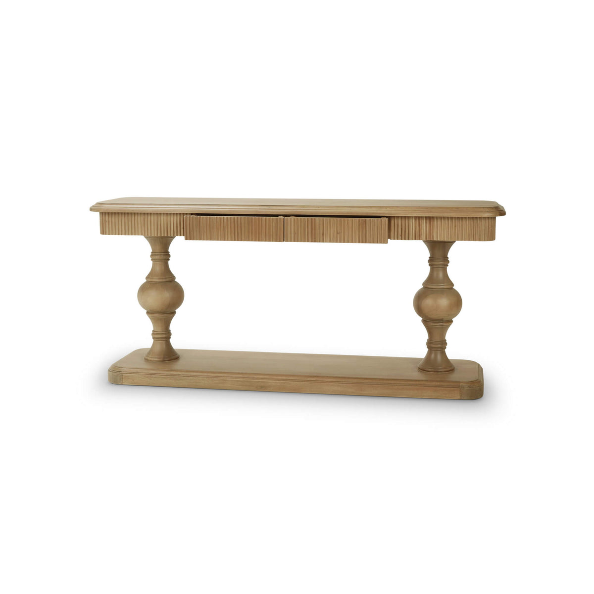 Kraton 2 Drawer Pedestal Console Table in Fruitwood