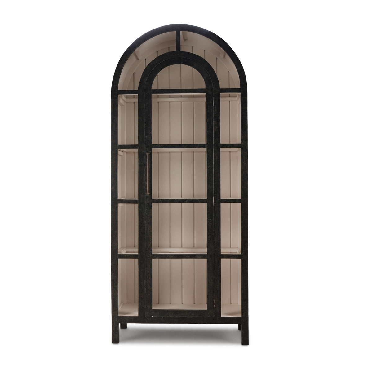 Vannes Display Cabinet w/ Glass Shelves in Vintage Black w/ Putty Interior