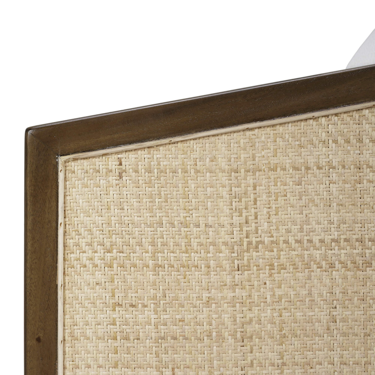 Willis Swivel Chair w/ Mahogany Frame in Straw Wash & Rattan Natural w/ Dinara Natural Fabric
