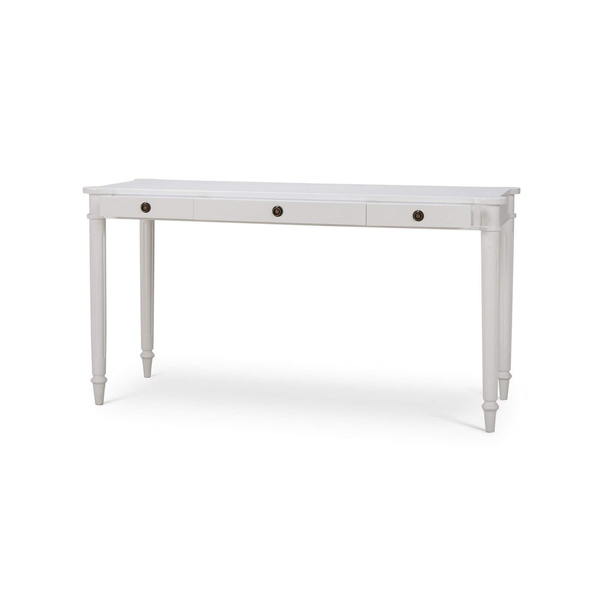 Kelly 3 Drawer Desk in True White