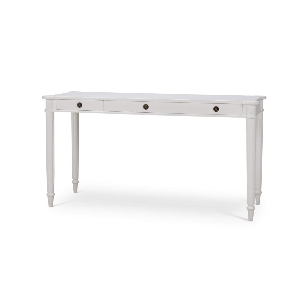 Kelly 3 Drawer Desk in True White