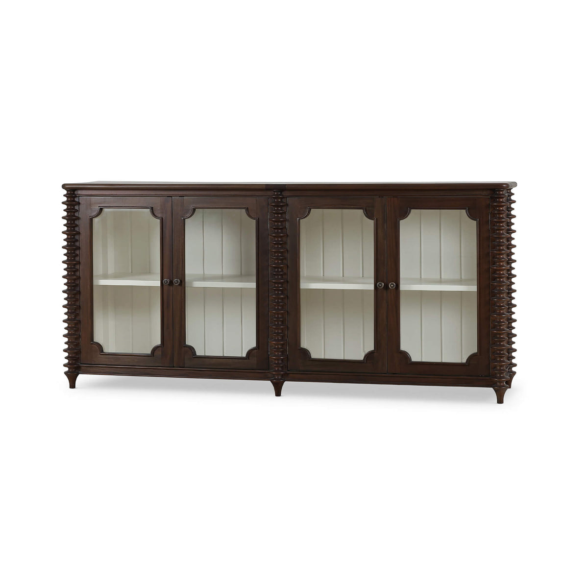 Milano 4 Door Sideboard in Walnut w/ Putty Interior