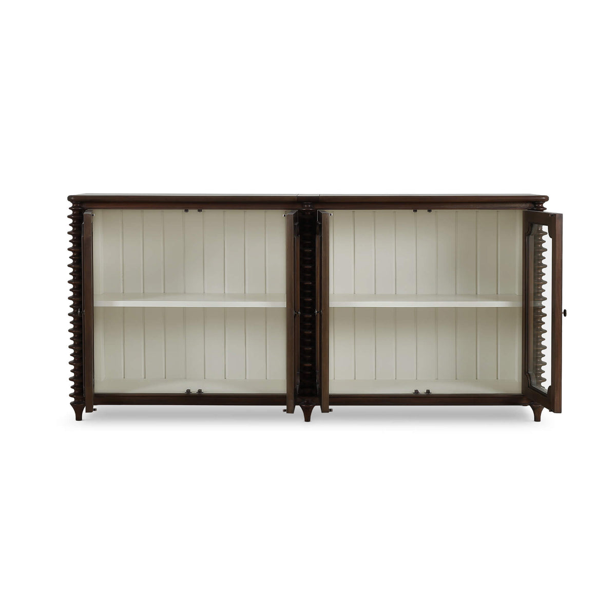Milano 4 Door Sideboard in Walnut w/ Putty Interior