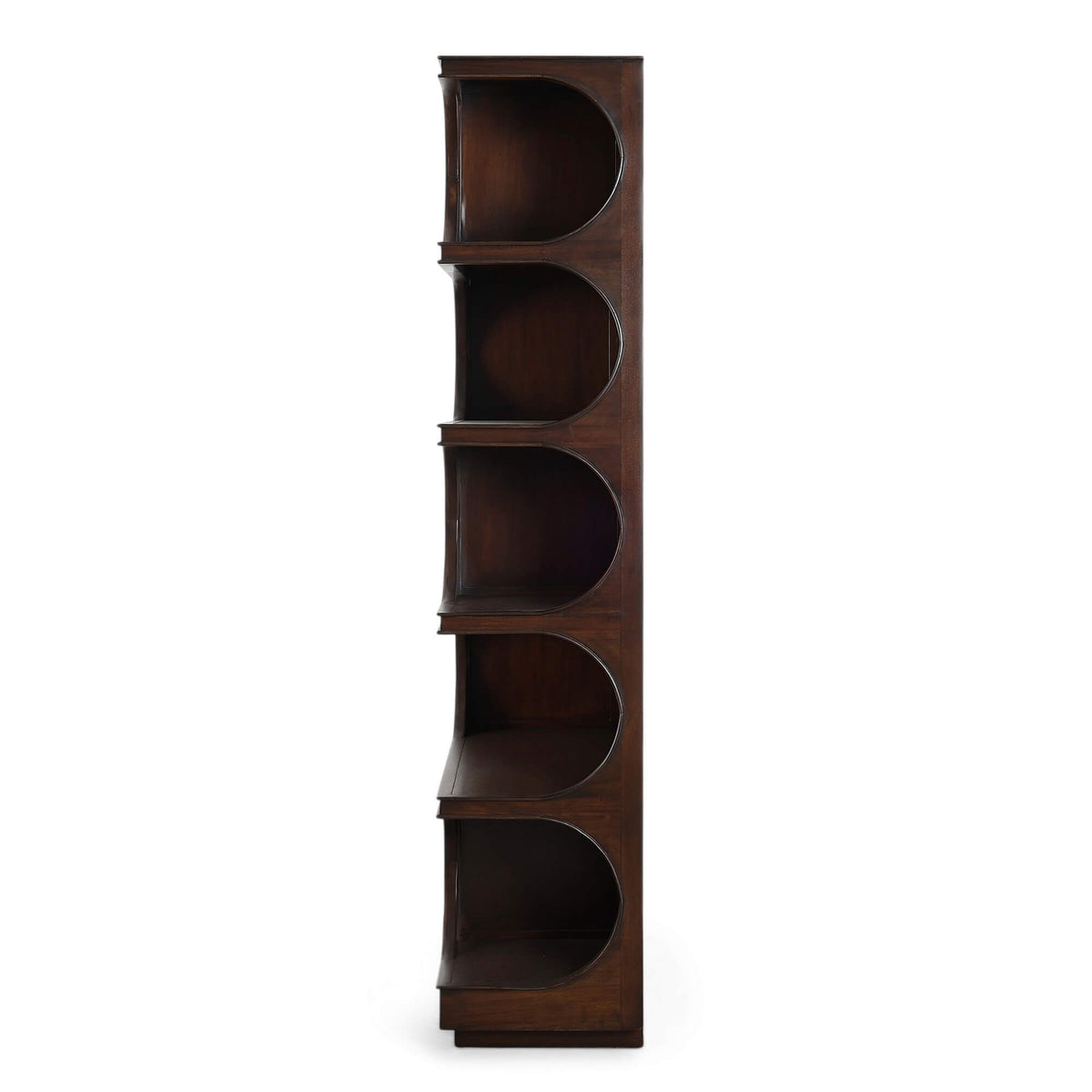 Vannes Crescent Bookcase in Matt Teak Brown