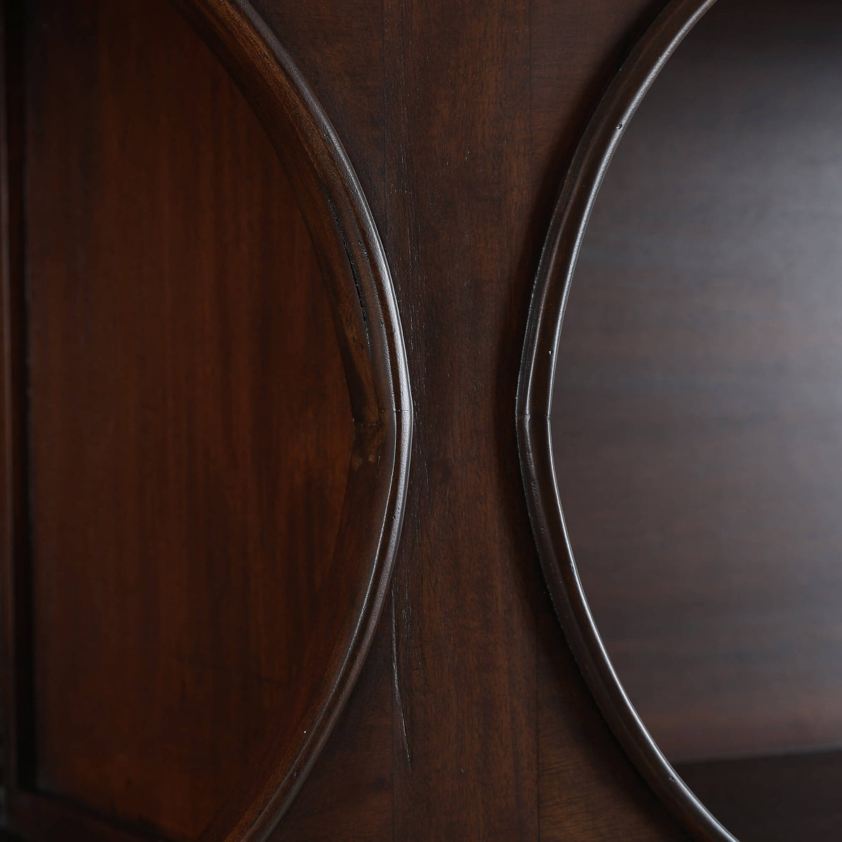 Vannes Crescent Bookcase in Matt Teak Brown