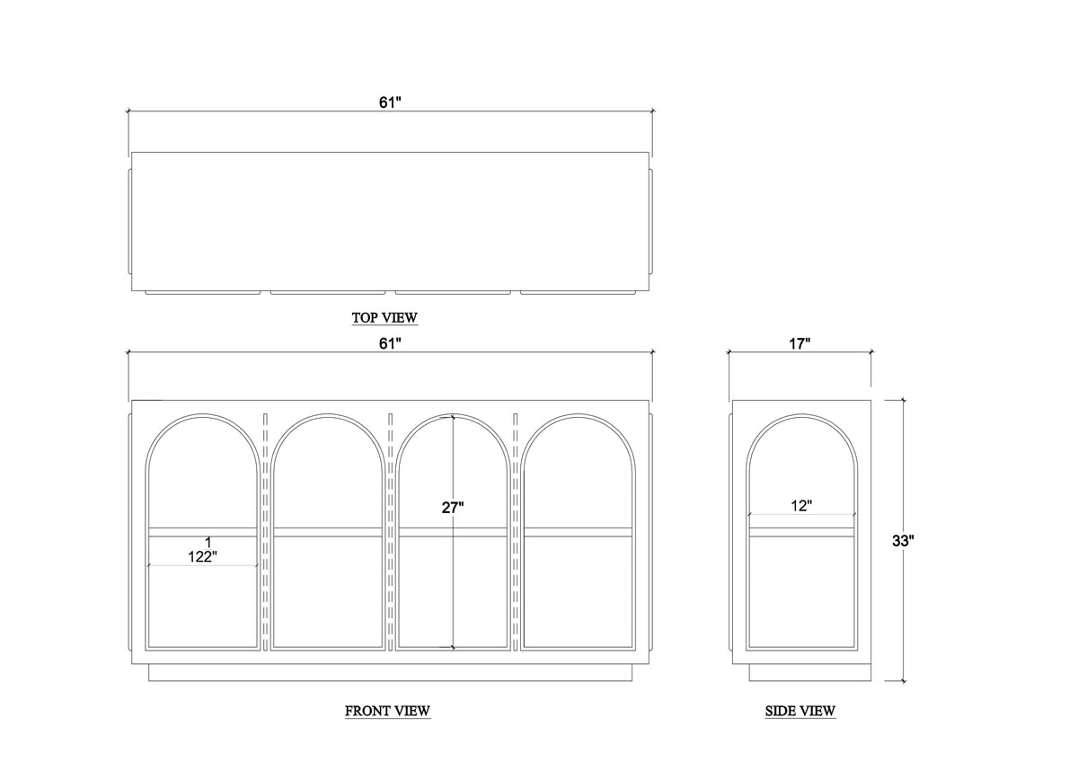 Vannes Crescent Console in Matt Teak Brown