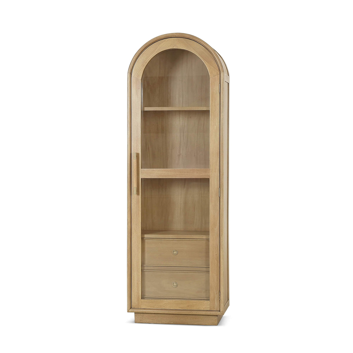 Vannes Single Door Display Cabinet in Fruitwood