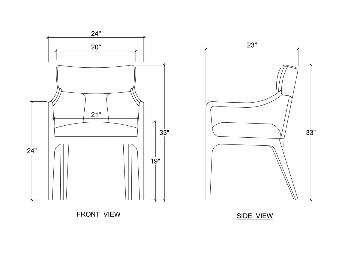 Colorado Dining Chair in Walnut w/ Smoke Performance Fabric