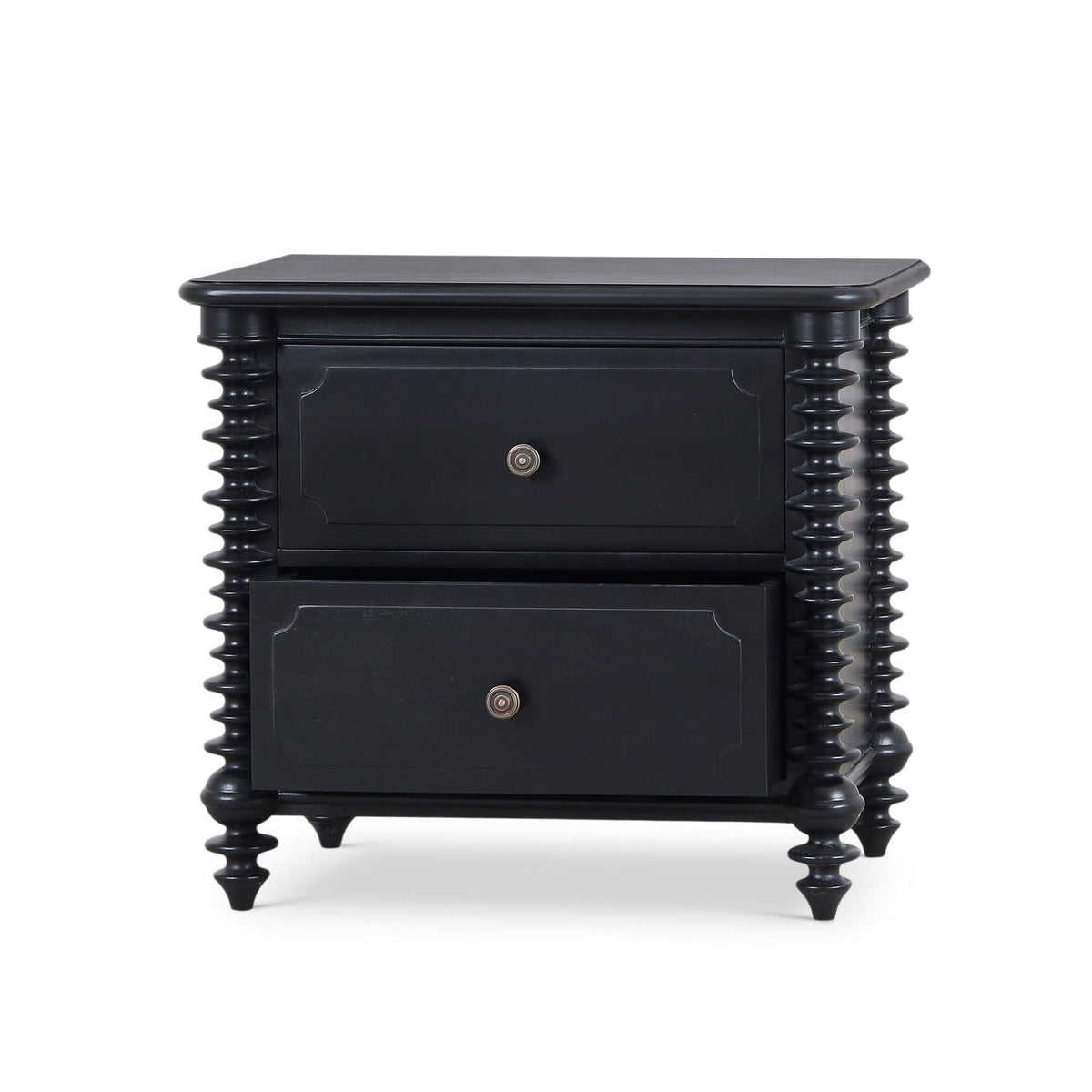 Milano 2 Drawer Bedside Table in Batavia Black