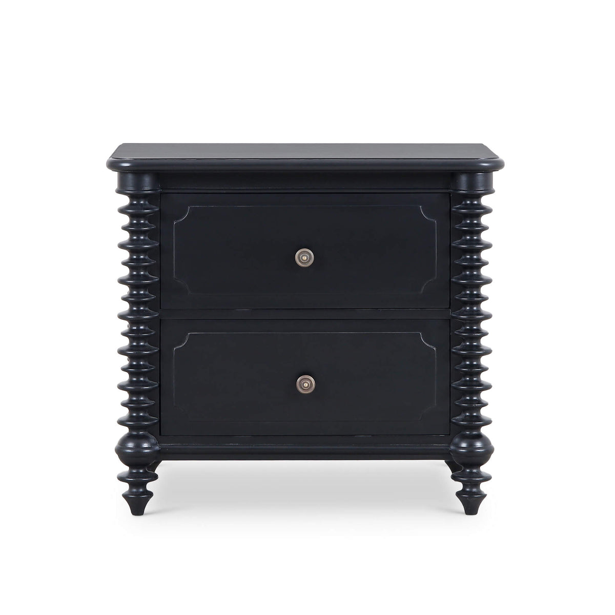 Milano 2 Drawer Bedside Table in Batavia Black