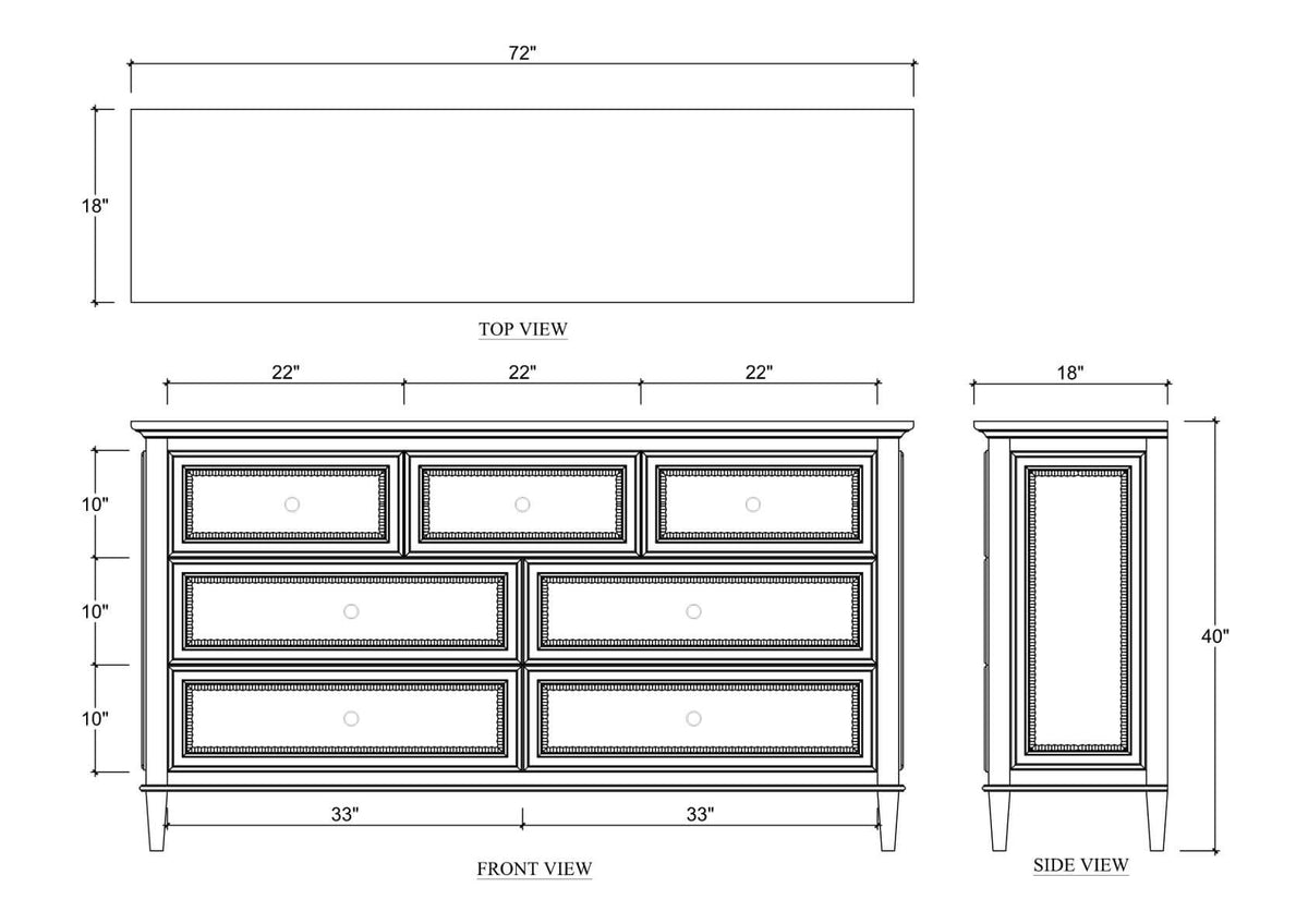 Vivienne 7 Drawer Dresser in Walnut