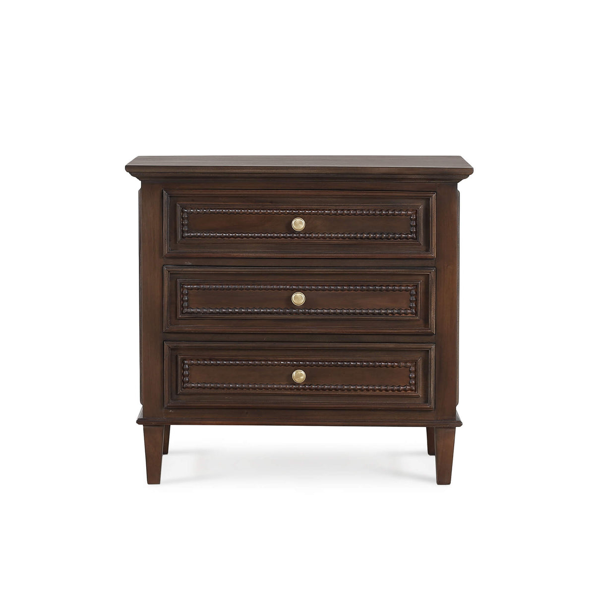 Vivienne 3 Drawer Bedside Large Table in Walnut