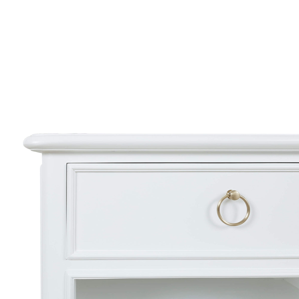 Savannah Bedside Table w/ Open Shelf in Architectural White