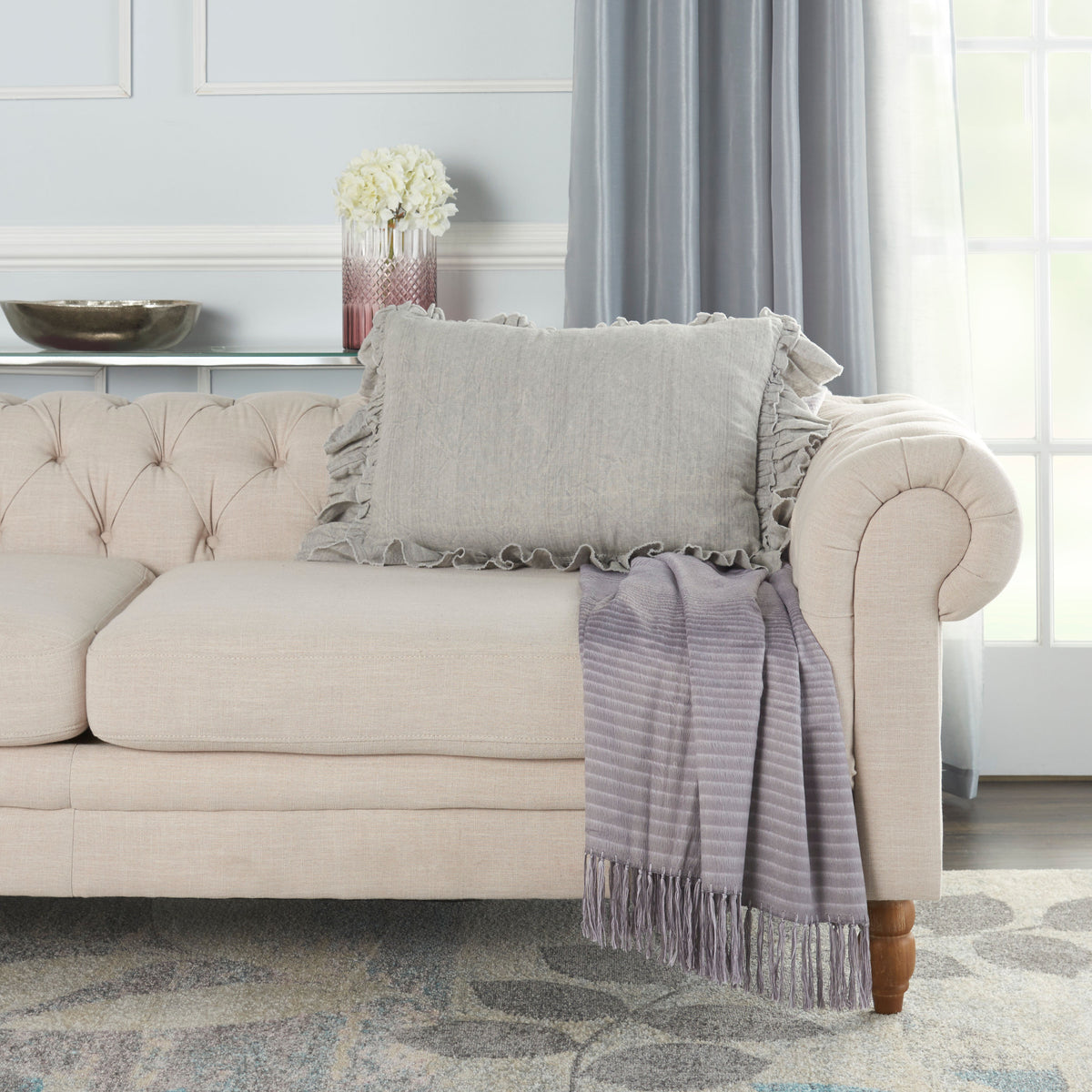 Sofia GE901 Grey 16" x 24" Throw Pillows