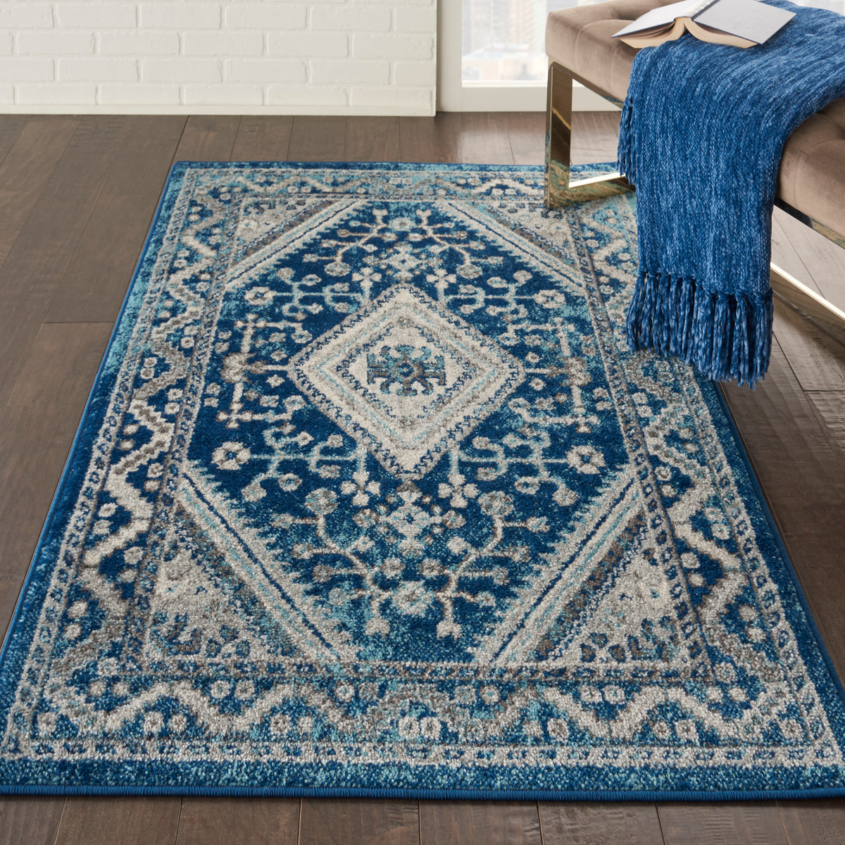 Persian Vintage PRV03 Ivory Blue Rug