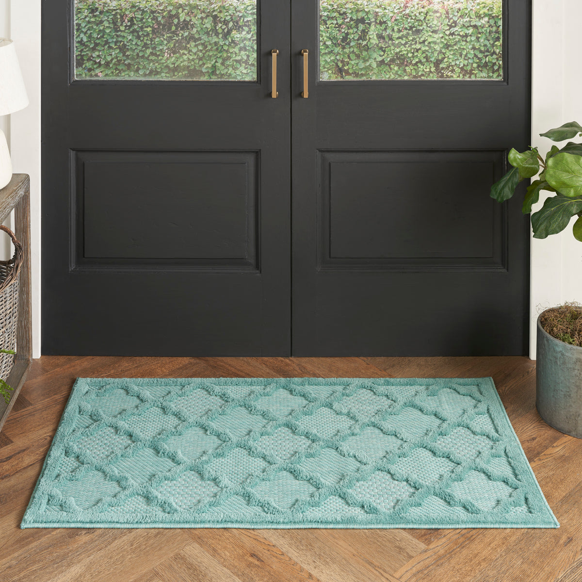 Easy Care NES01 Aqua Teal Rug