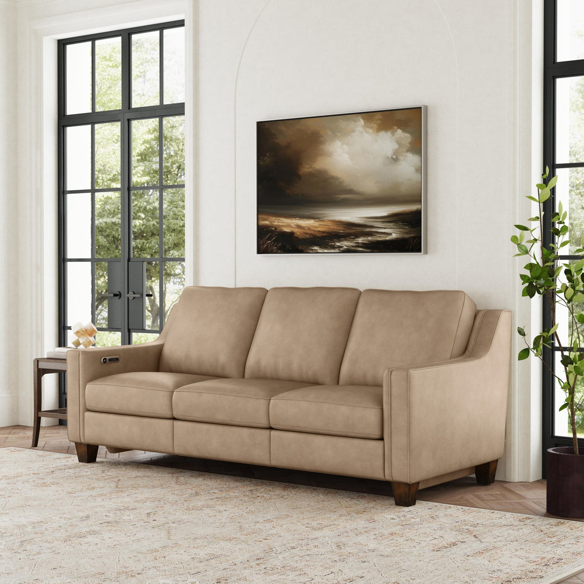 Finley Leather Power Inclining Sofa
