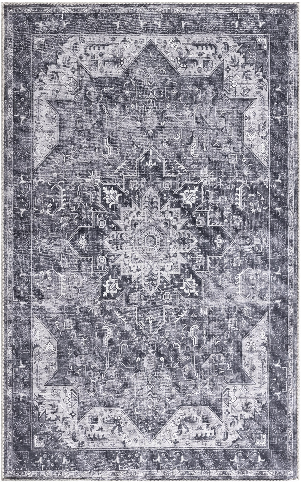 Nourison Washables NWB15 Charcoal Grey Rug