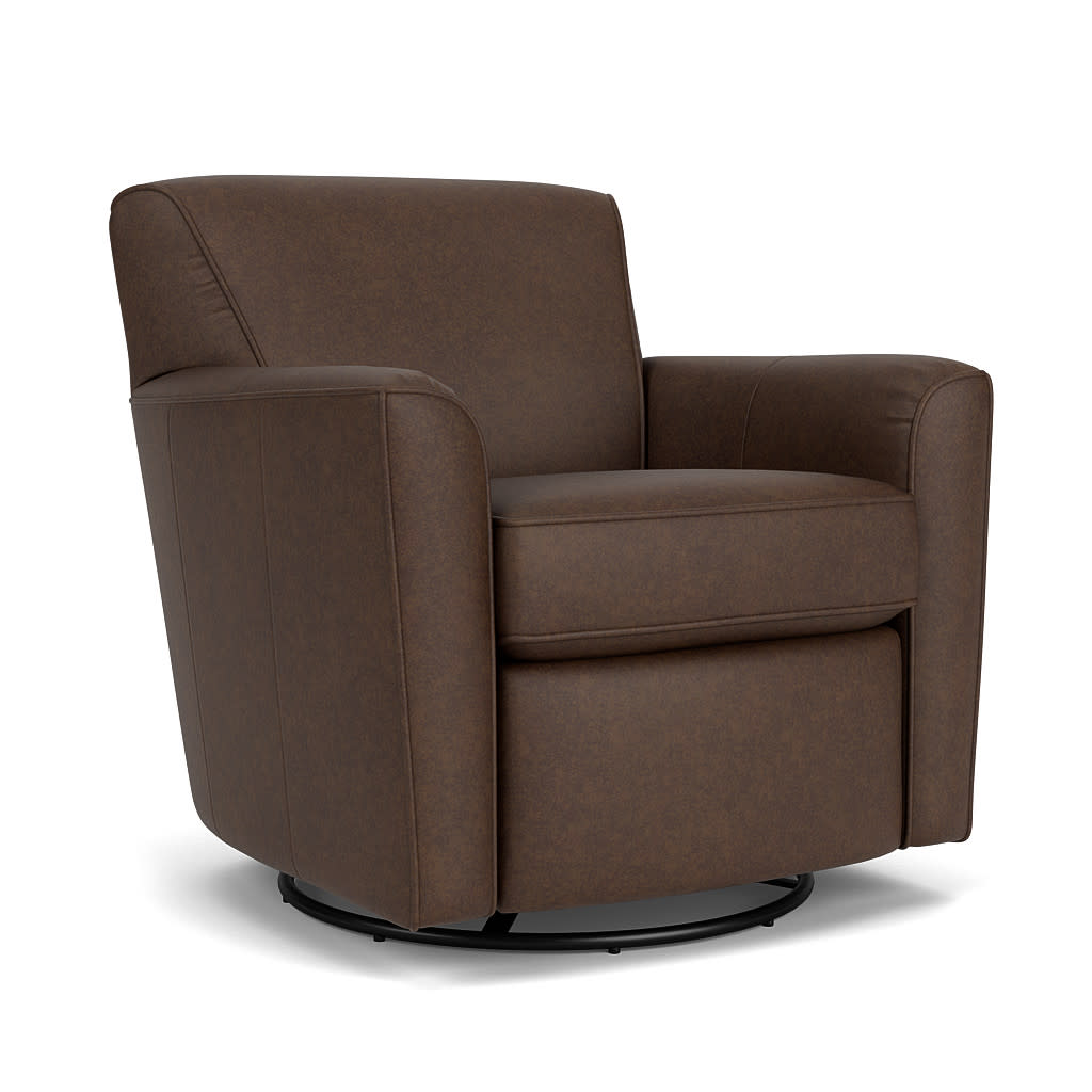 Kingman Leather Swivel Glider