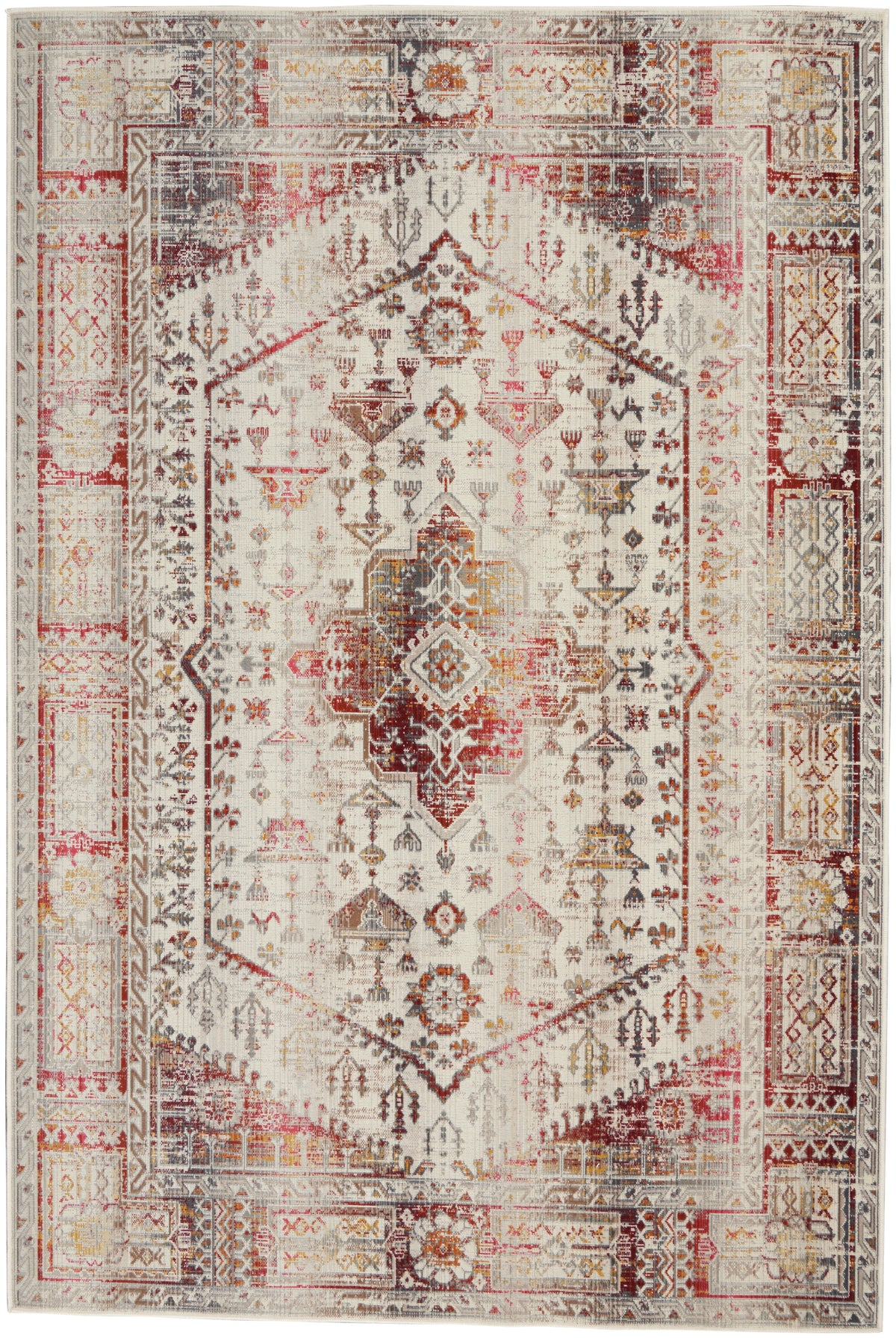 Vintage Kashan VKA08 Ivory Red Rug