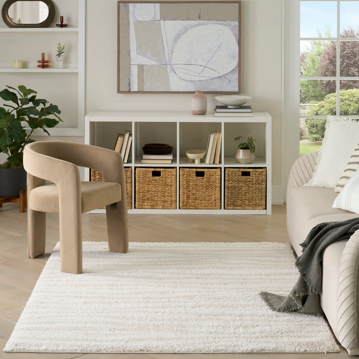 Modern Shag MMD05 Ivory Beige Rug