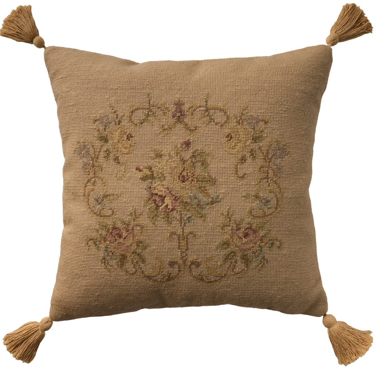 Vintage Pillow VAN4 Beige 20" x 20" Throw Pillows