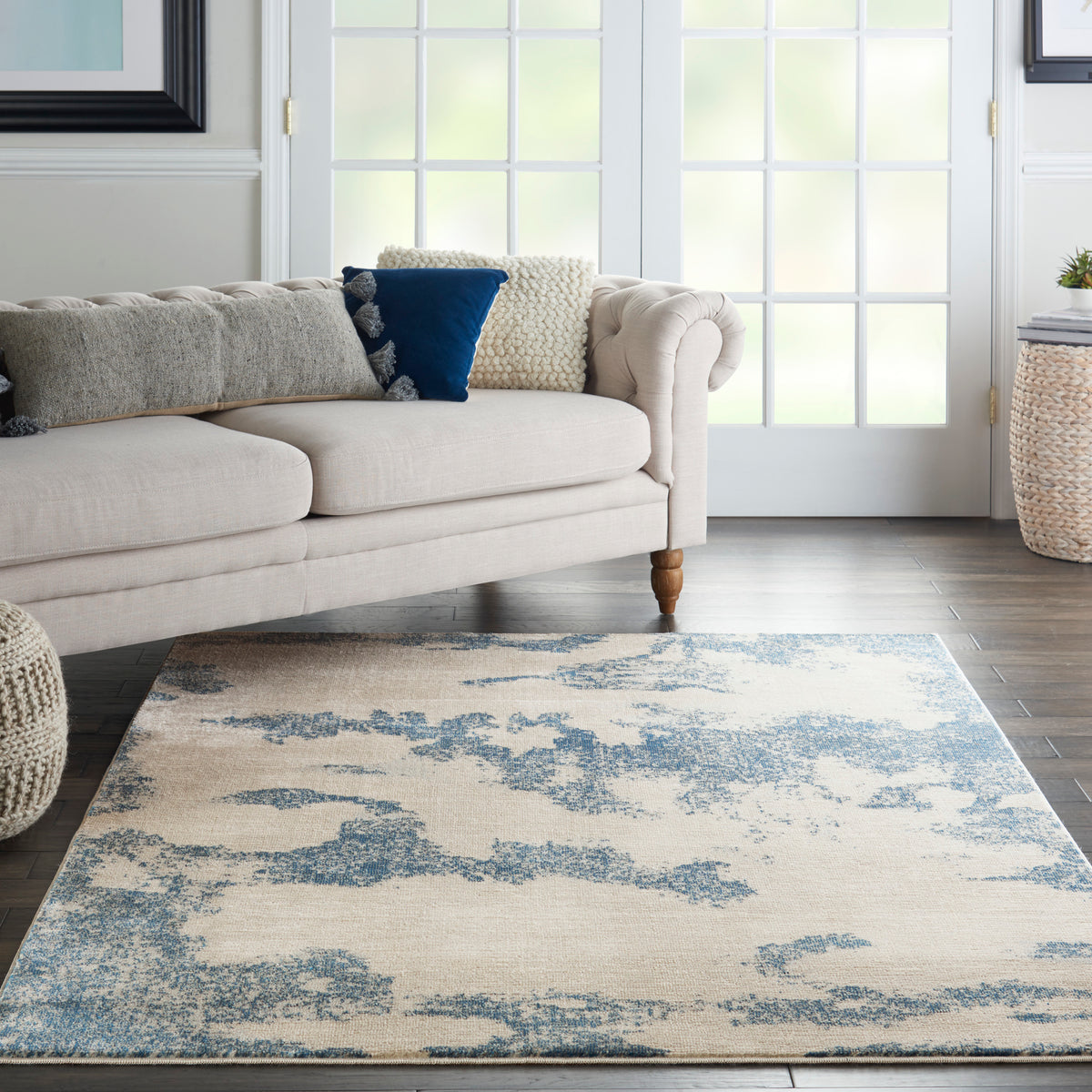 Etchings ETC03 Ivory/Light Blue Rug