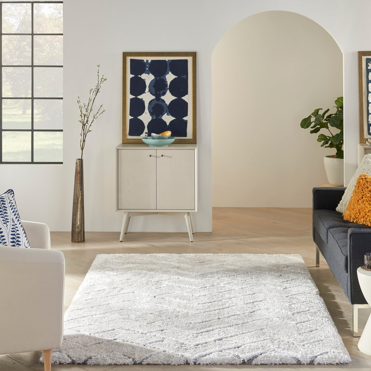 Dreamy Shag DRS03 Ivory Grey Rug