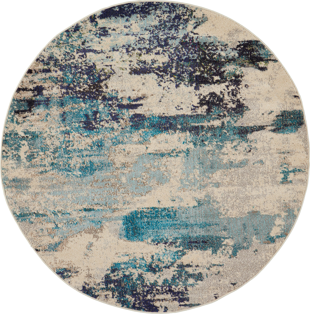 Celestial CES02 Ivory Teal Blue Rug