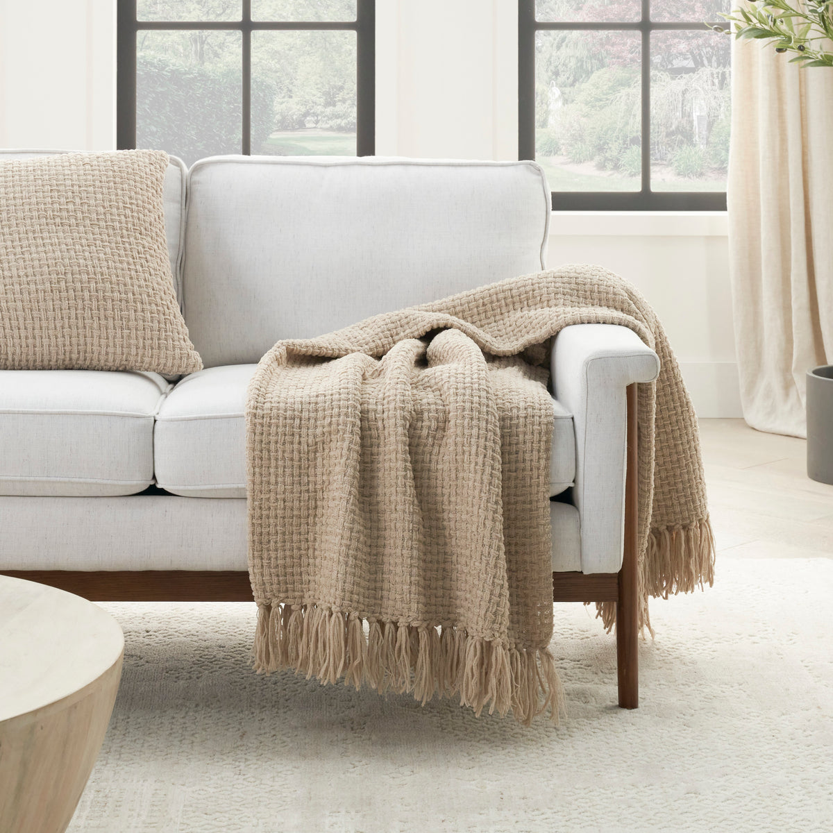 Lifestyle ZH225 Beige 50" x 60" Throw Blankets