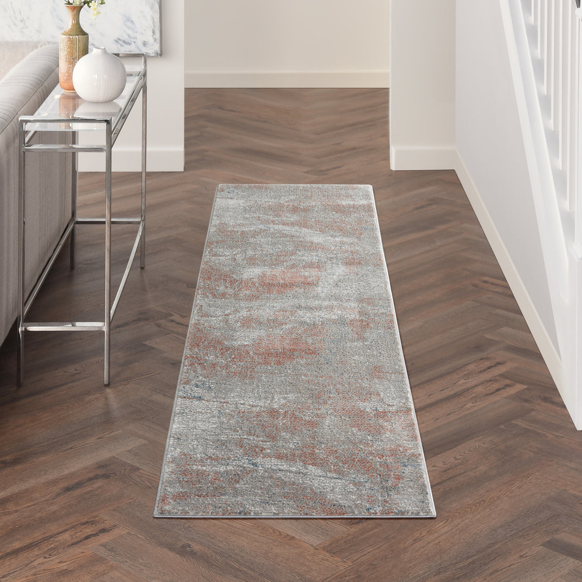 Rustic Textures RUS15 Light Grey Rust Rug