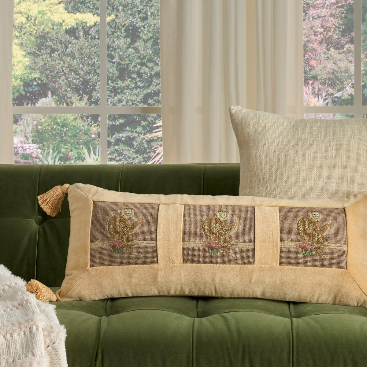 Vintage Pillow V8272 Taupe 12" x 30" Throw Pillows