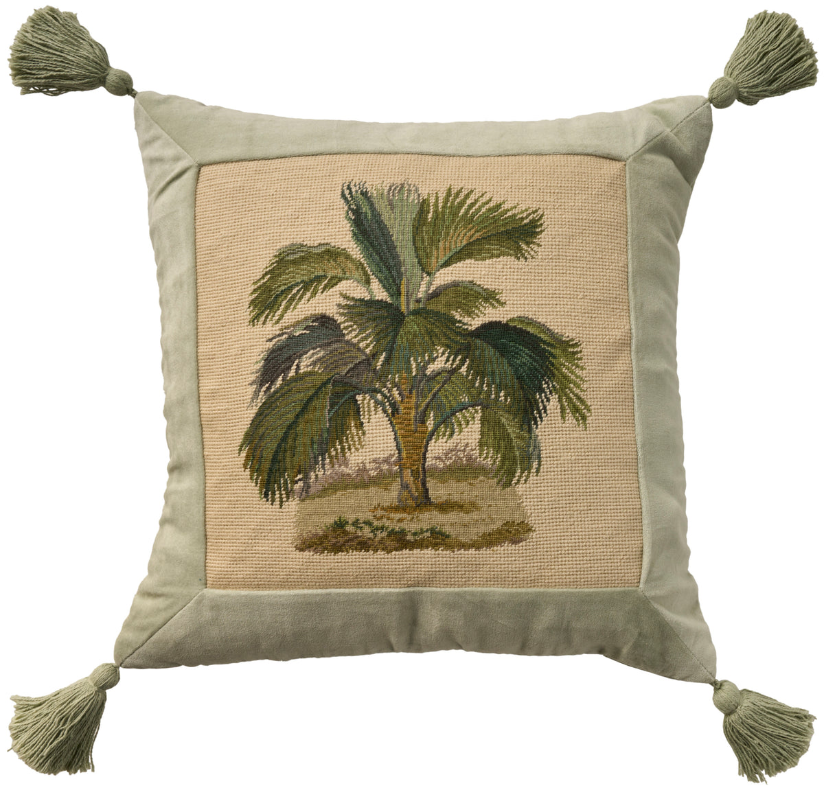 Vintage Pillow V6034 Ivory 19" x 19" Throw Pillows