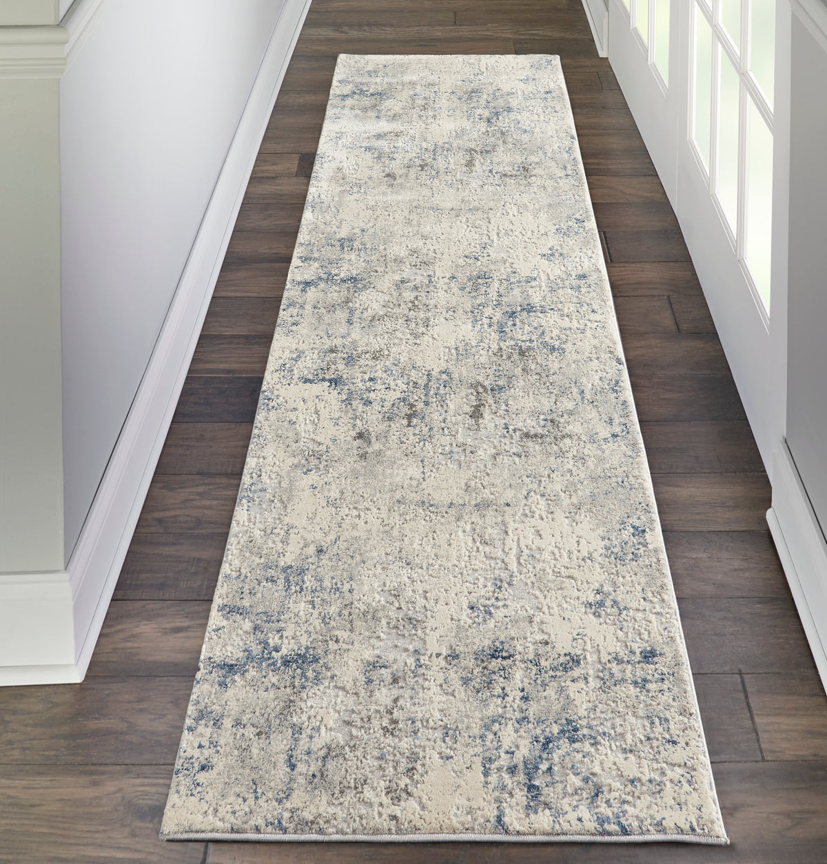 Rustic Textures RUS07 Ivory Grey Blue Rug