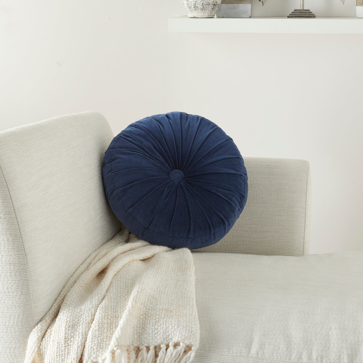 Sofia RC190 Navy 16" x 16" Throw Pillows