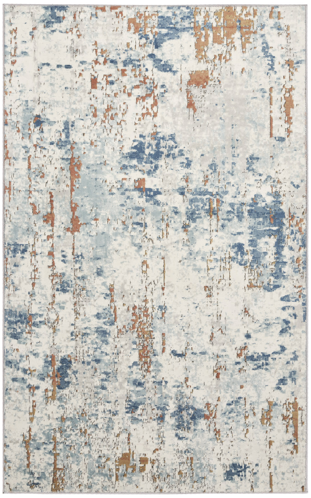 Quarry QUA01 Beige Blue Rust Rug