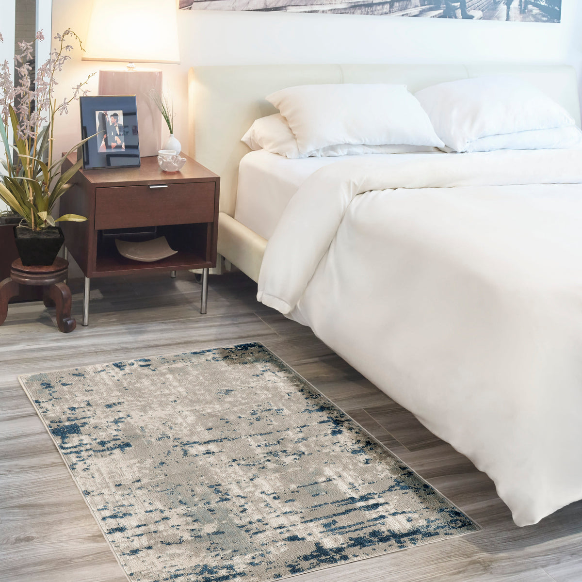Quarry QUA01 Ivory Grey Blue Rug