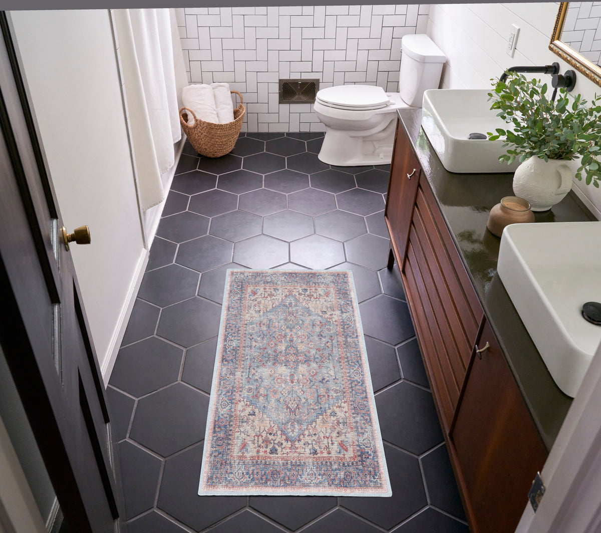 New Concept Washables SR104 Blue Multicolor Rug