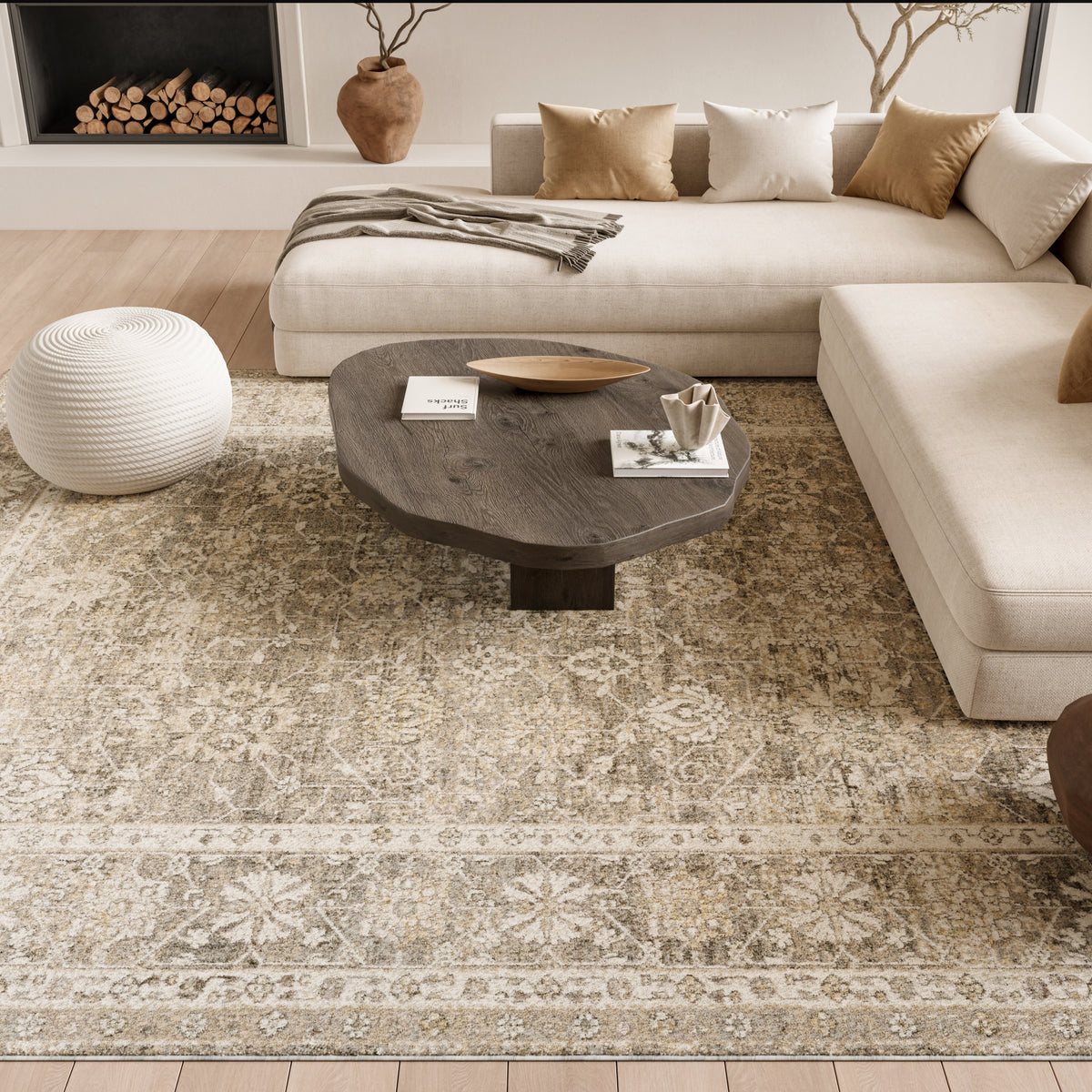 Soft Mist SMI05 Ivory Grey Rug