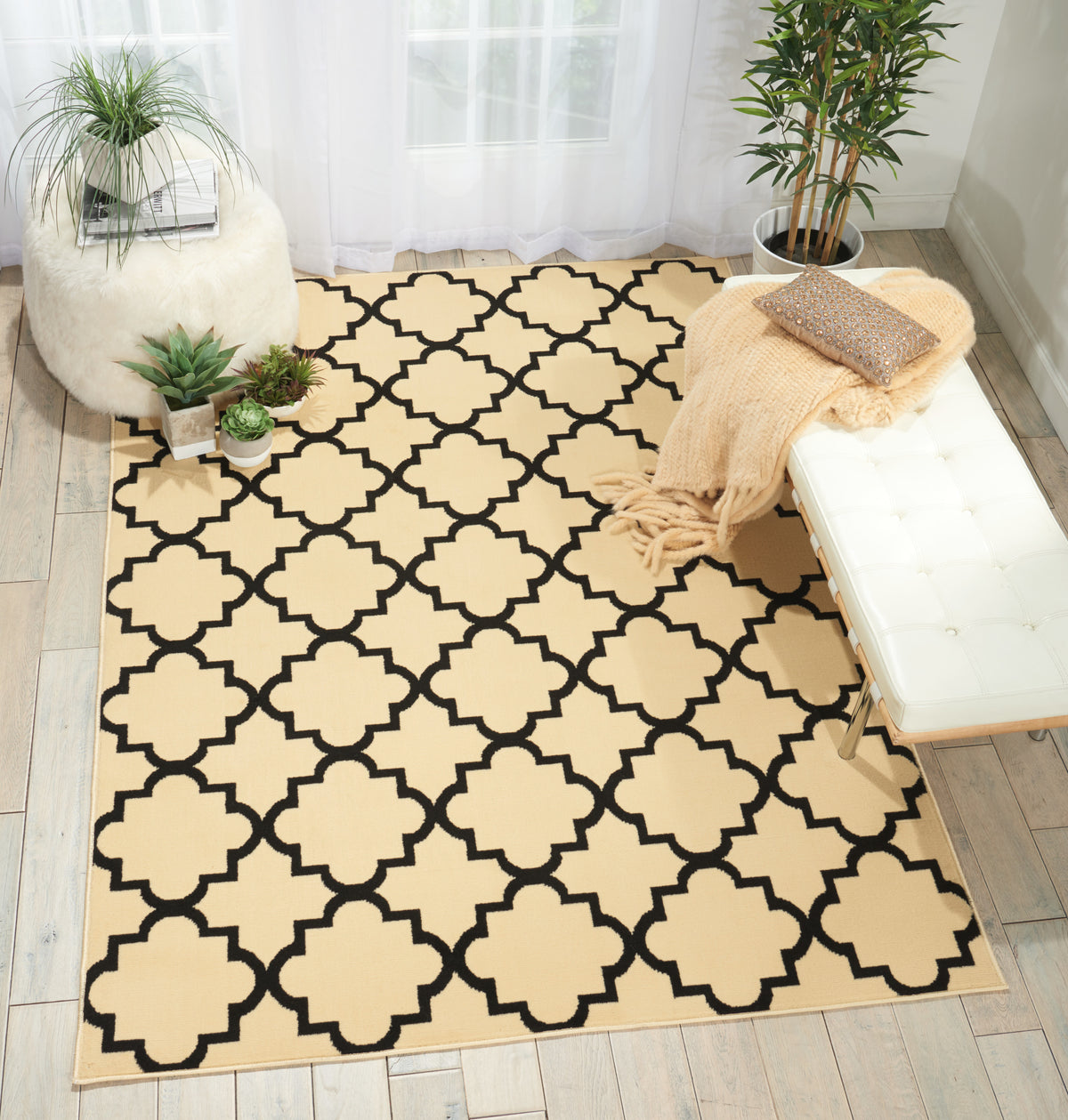 Grafix GRF08 Cream Black Rug
