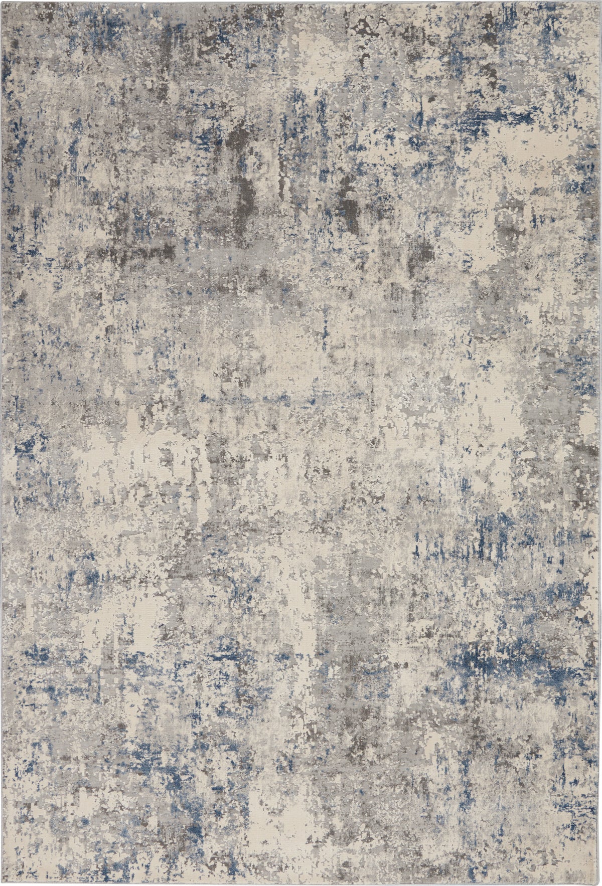 Rustic Textures RUS07 Ivory Grey Blue Rug